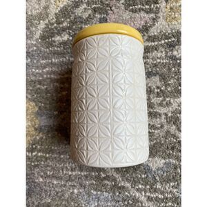 Threshold White Stoneware Canister with Yellow Accent Lid